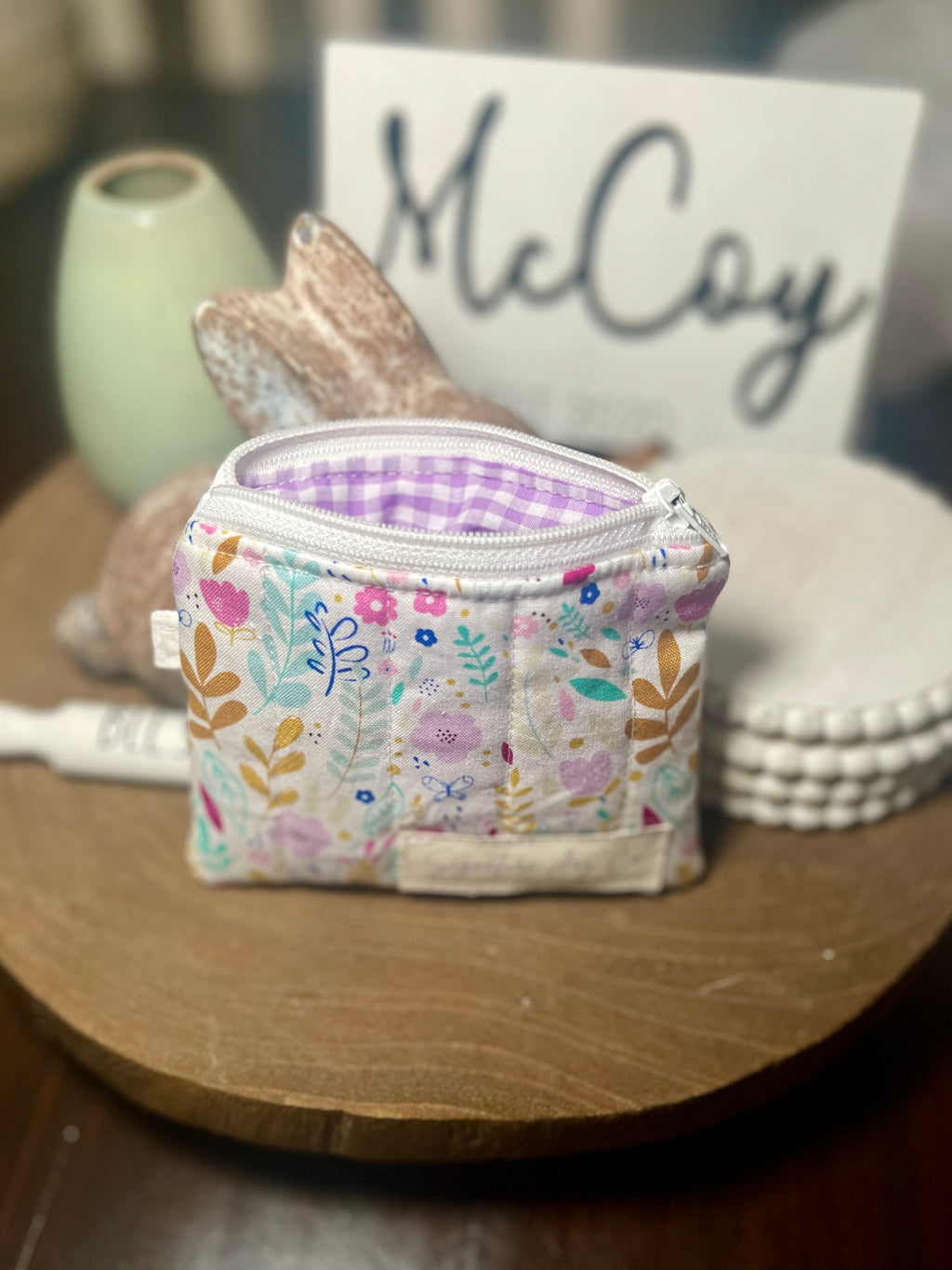 Lavender Bloom Keychain Wallet