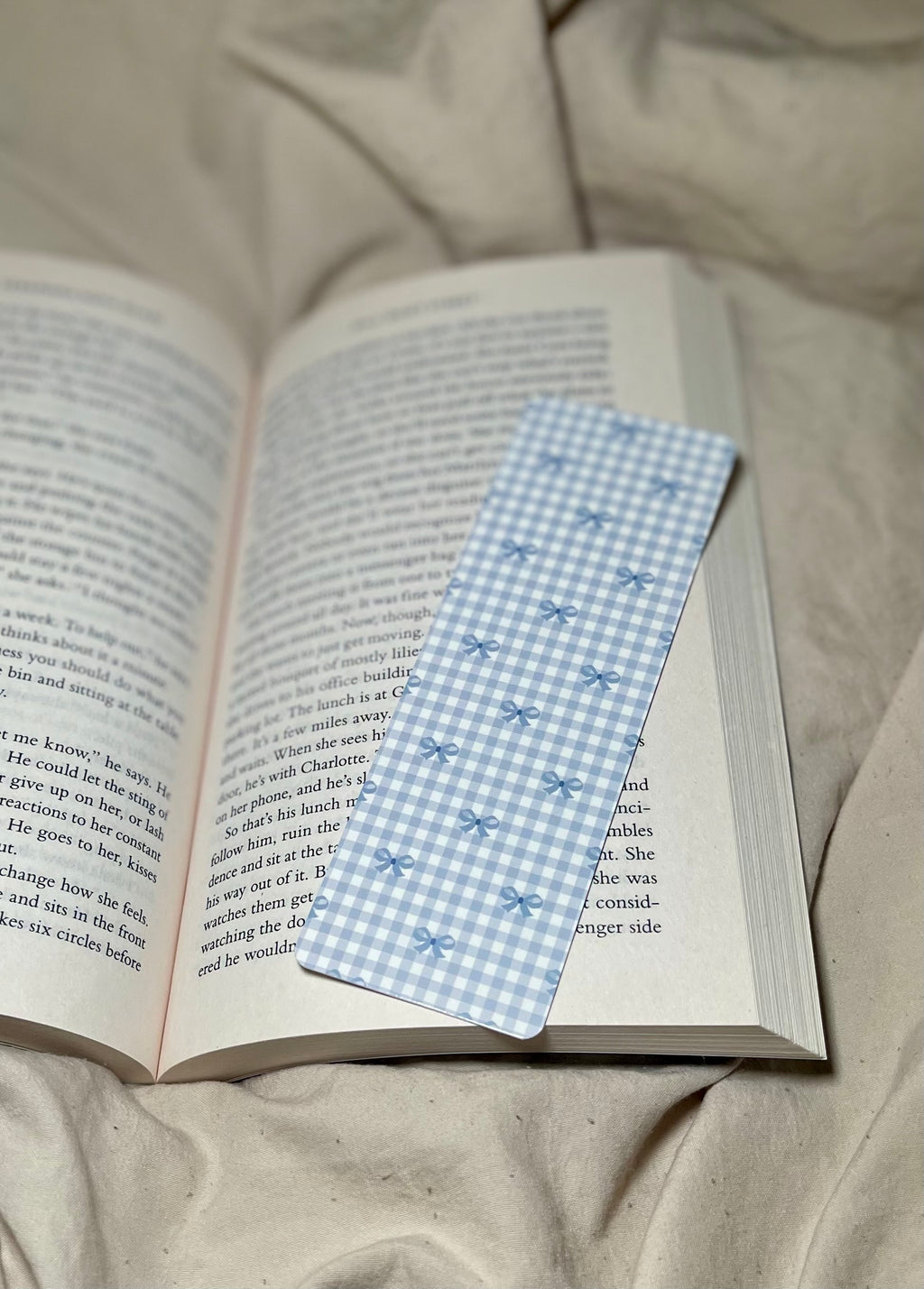 Blue Bows - SJC Laminated Bookmark