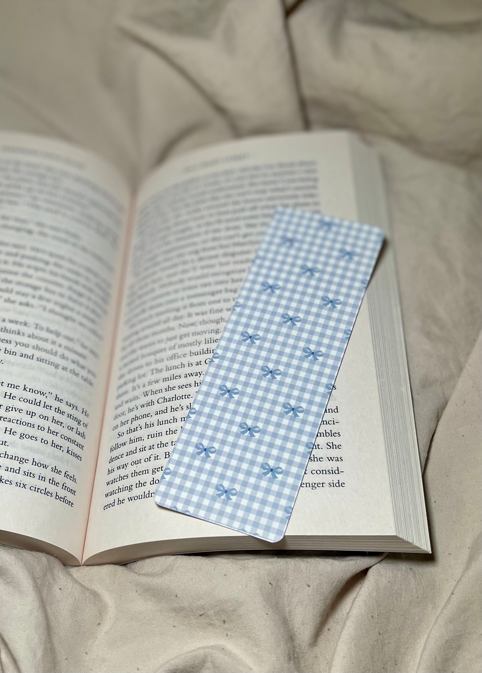 Blue Bows - SJC Laminated Bookmark
