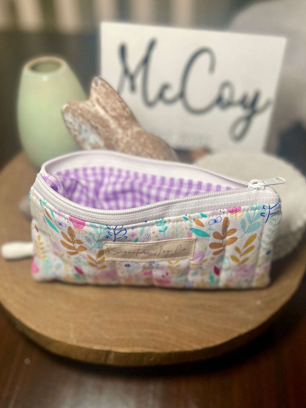Lavender Bloom Pencil + Glasses Case