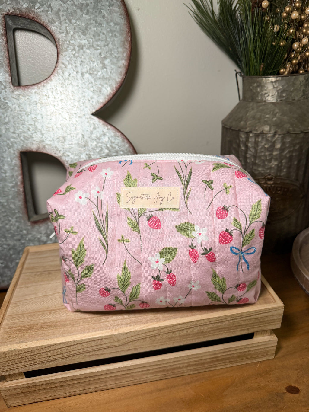 Strawberry Fields Signature Makeup Bag