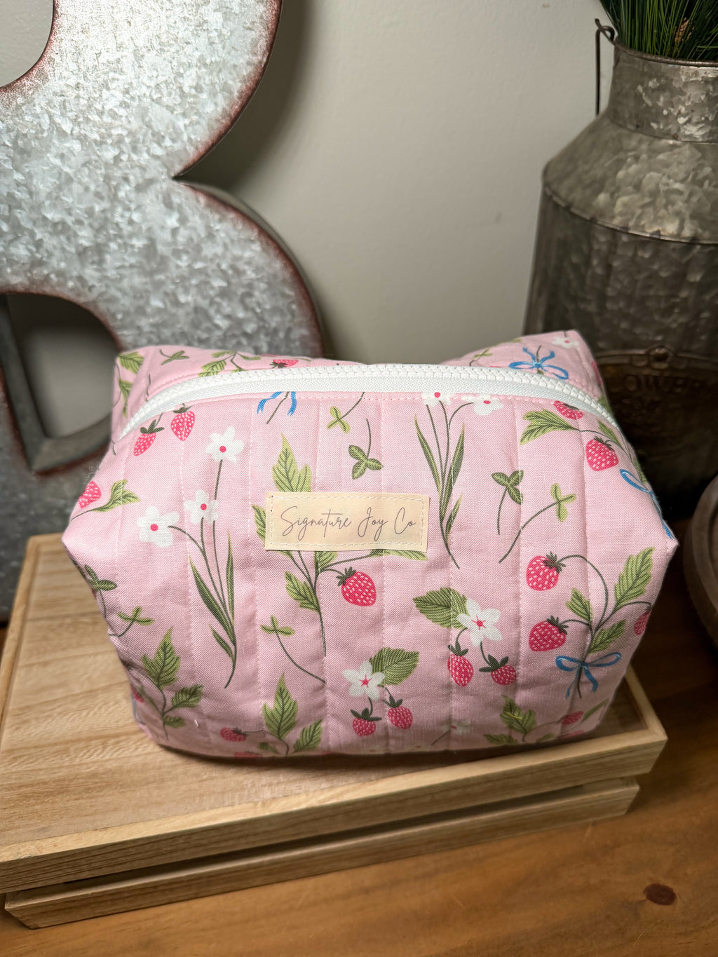 Strawberry Fields Signature Makeup Bag