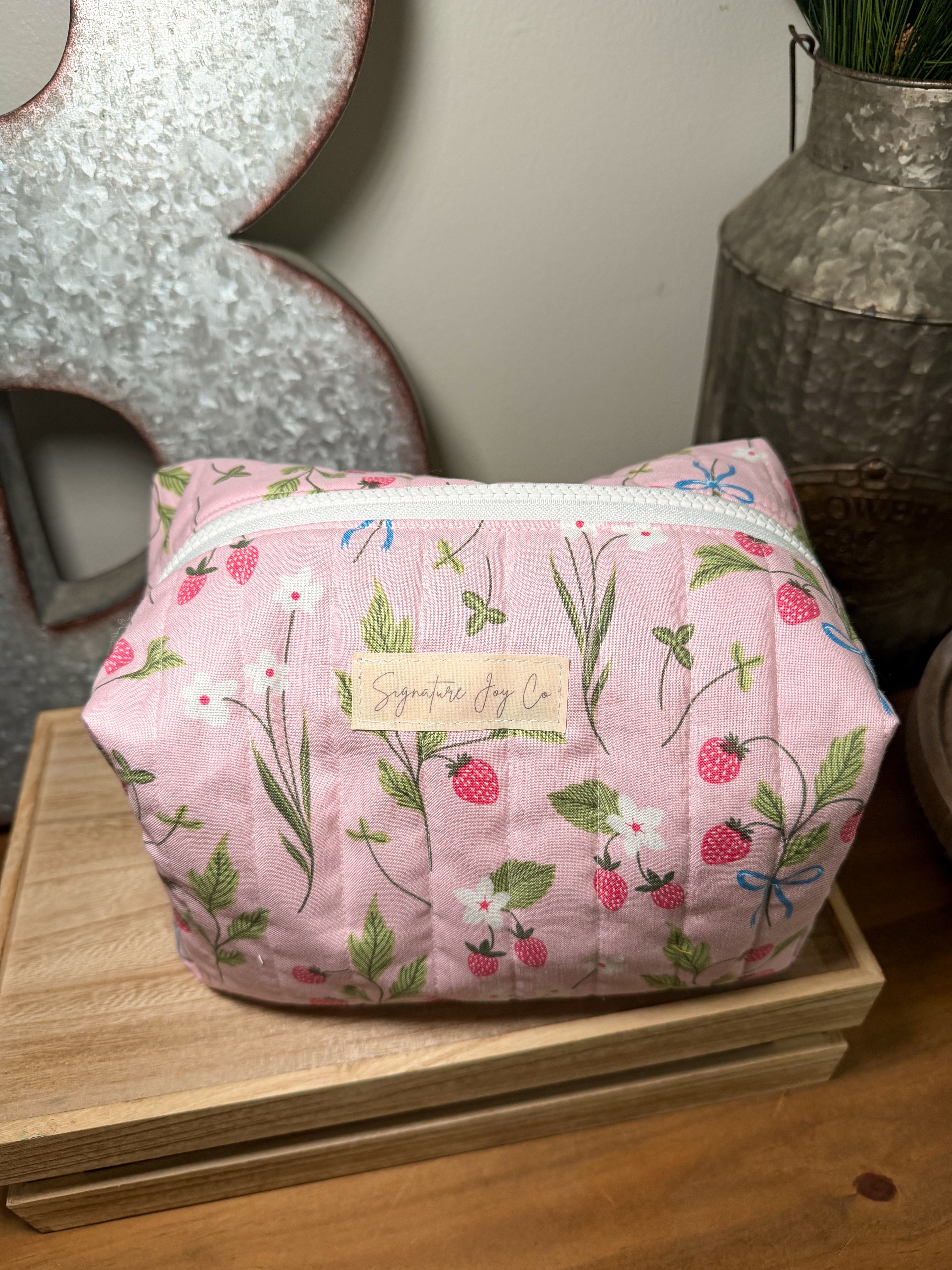 Strawberry Fields Signature Makeup Bag