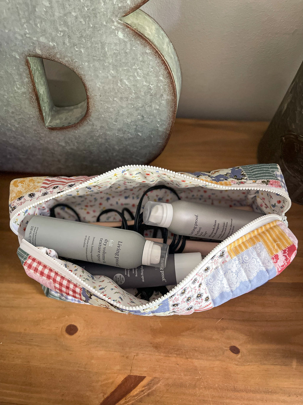 Sage Garden Quilted Hair Tools Bag
