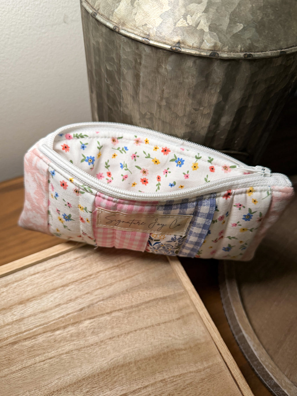 One of a Kind Patchwork Pencil + Glasses Case