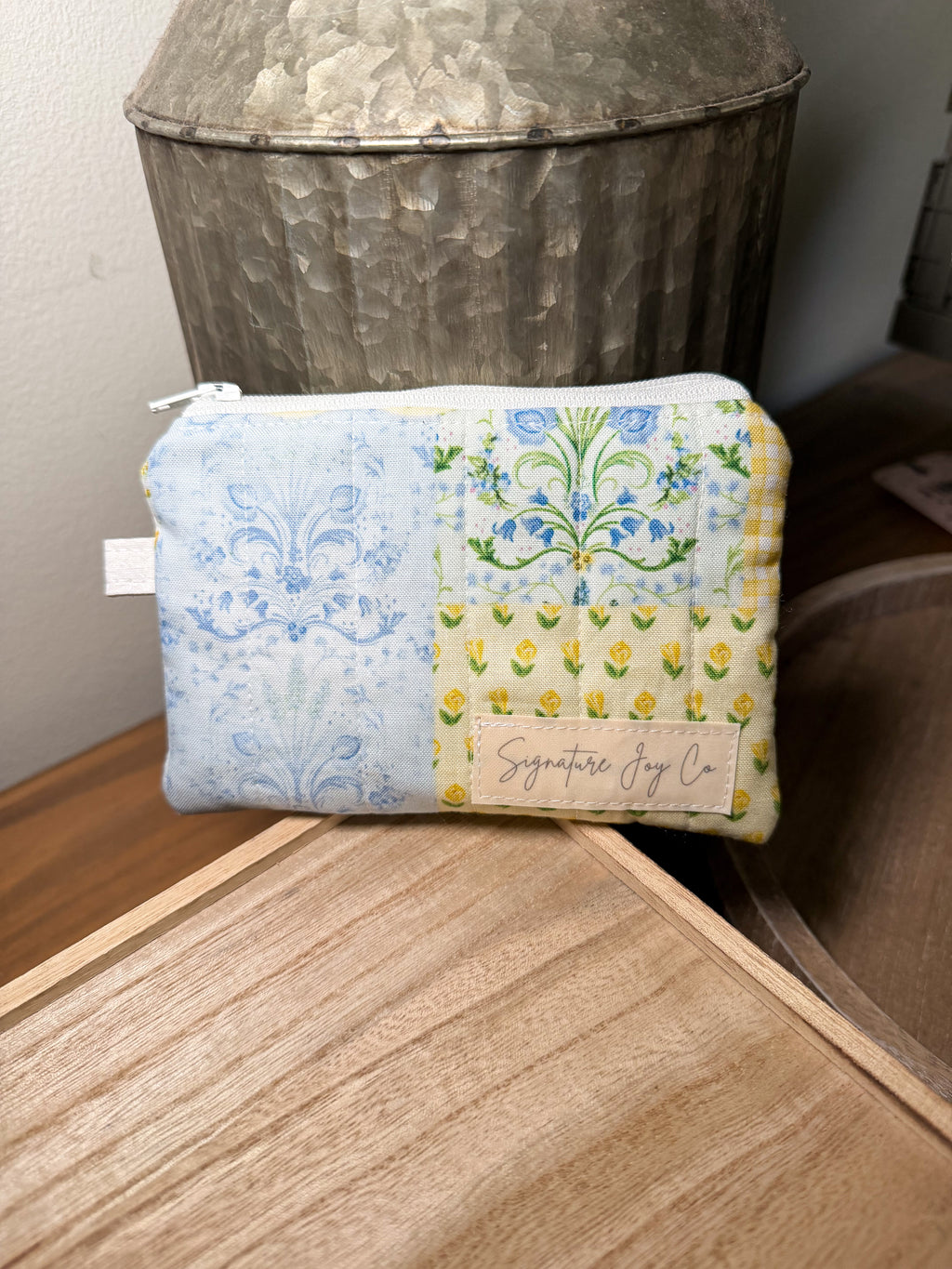 Green Patchwork Keychain Wallet - XL
