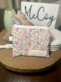 Bloom & Blush Keychain Wallet | Quilted Floral Wallet