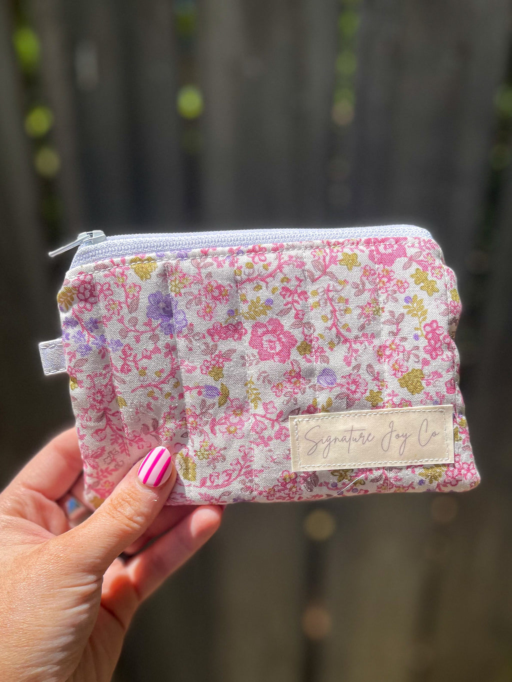Pink Garden Party Keychain Wallet - XL