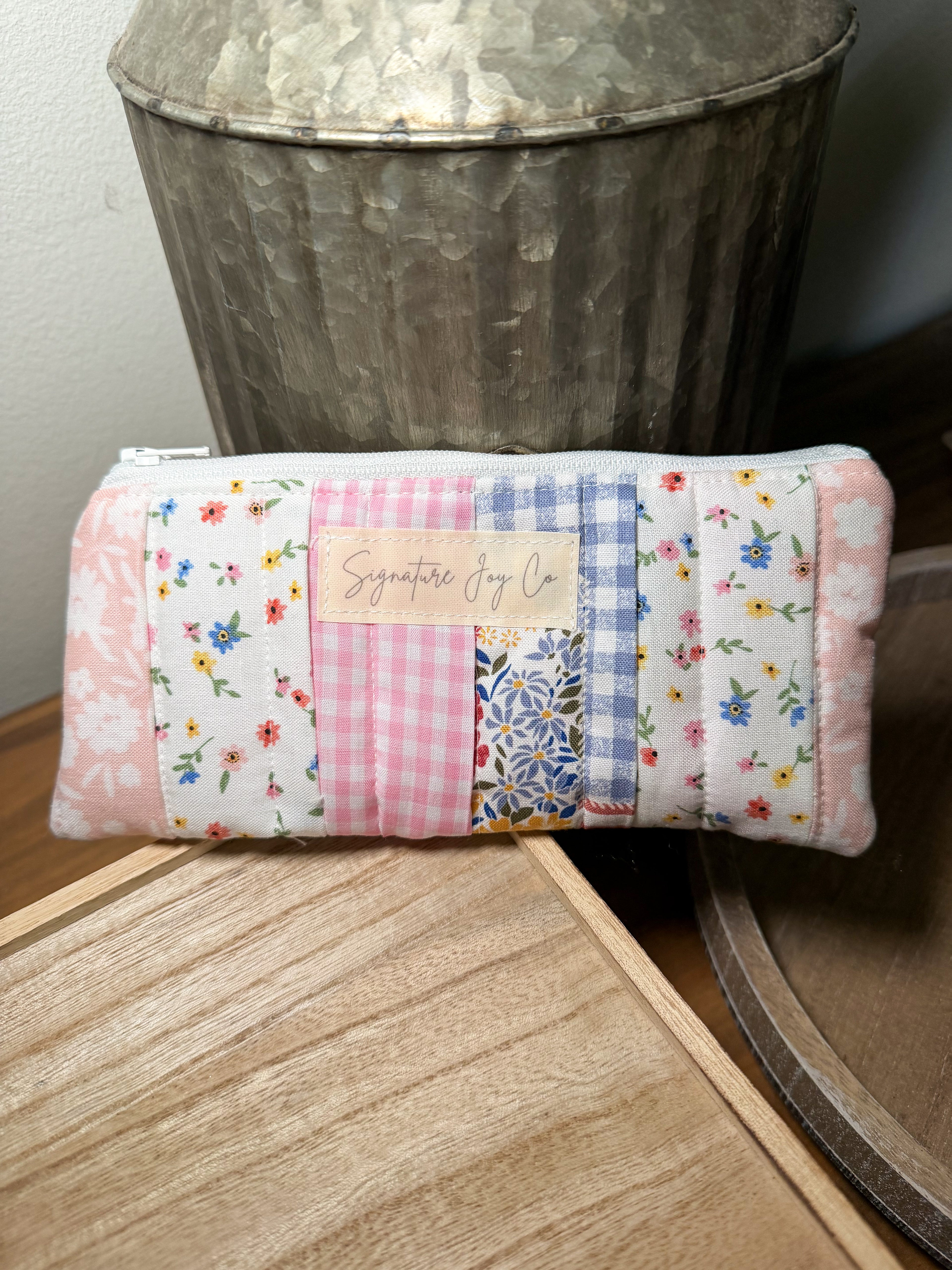 One of a Kind Patchwork Pencil + Glasses Case