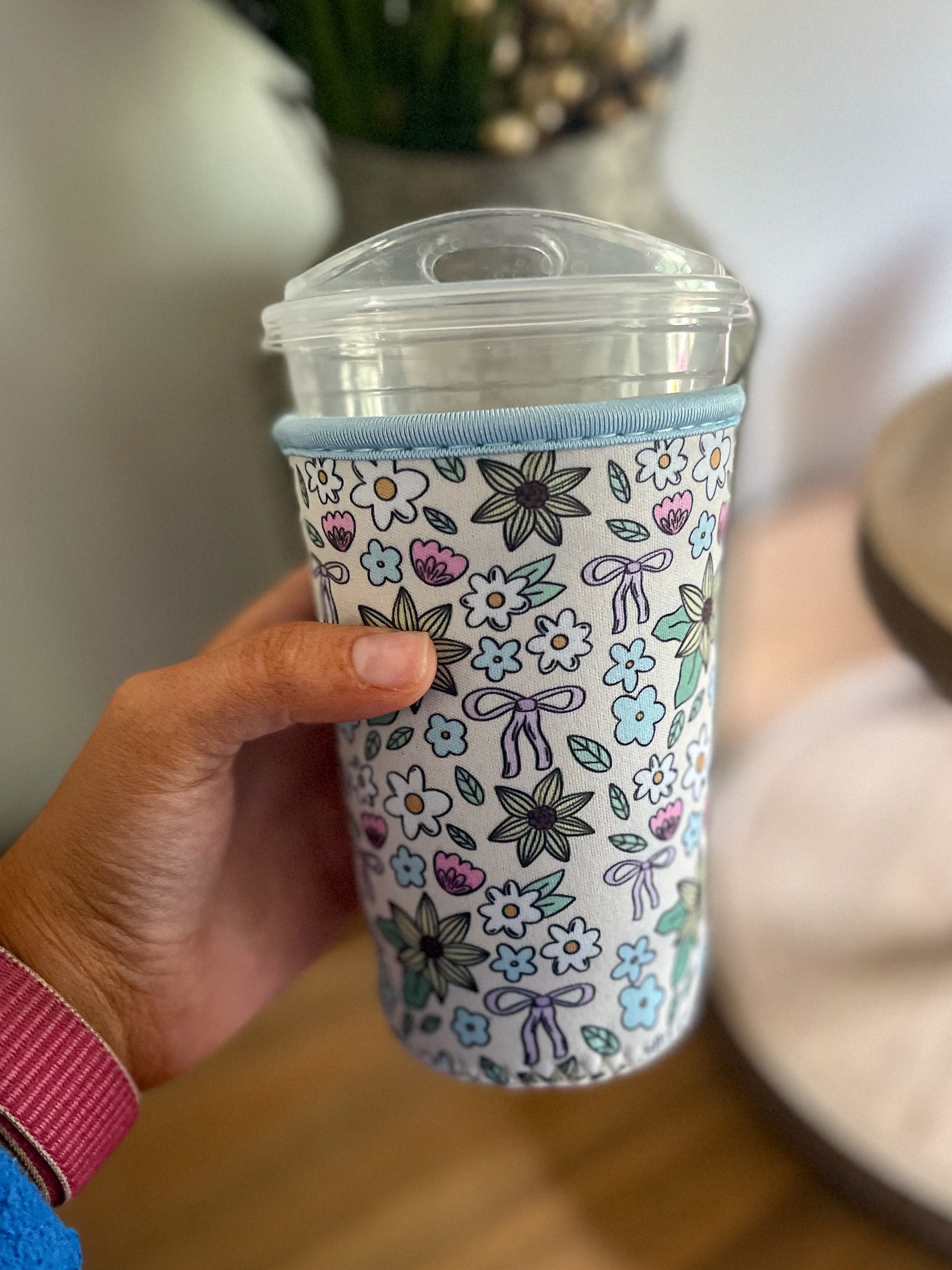 Petals & Bows Cup Coozie | Iced Coffee Sleeve: Medium