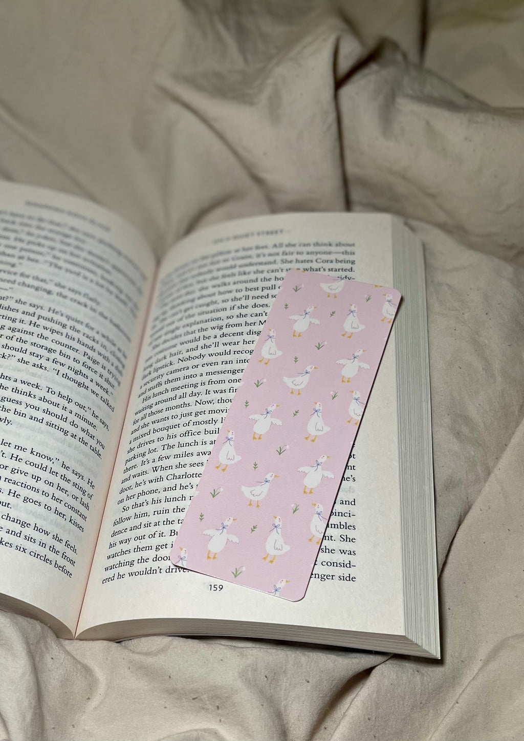 Pink Geese - SJC Laminated Bookmark