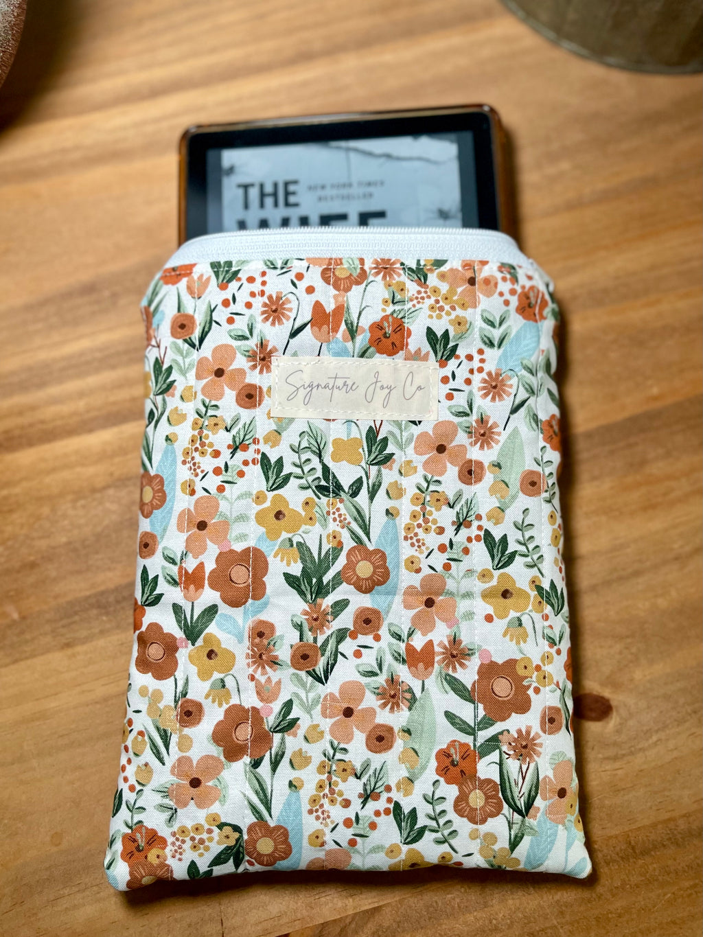 Golden Meadow Kindle Sleeve | Quilted Kindle Case | Padded E-Reader Sleeve