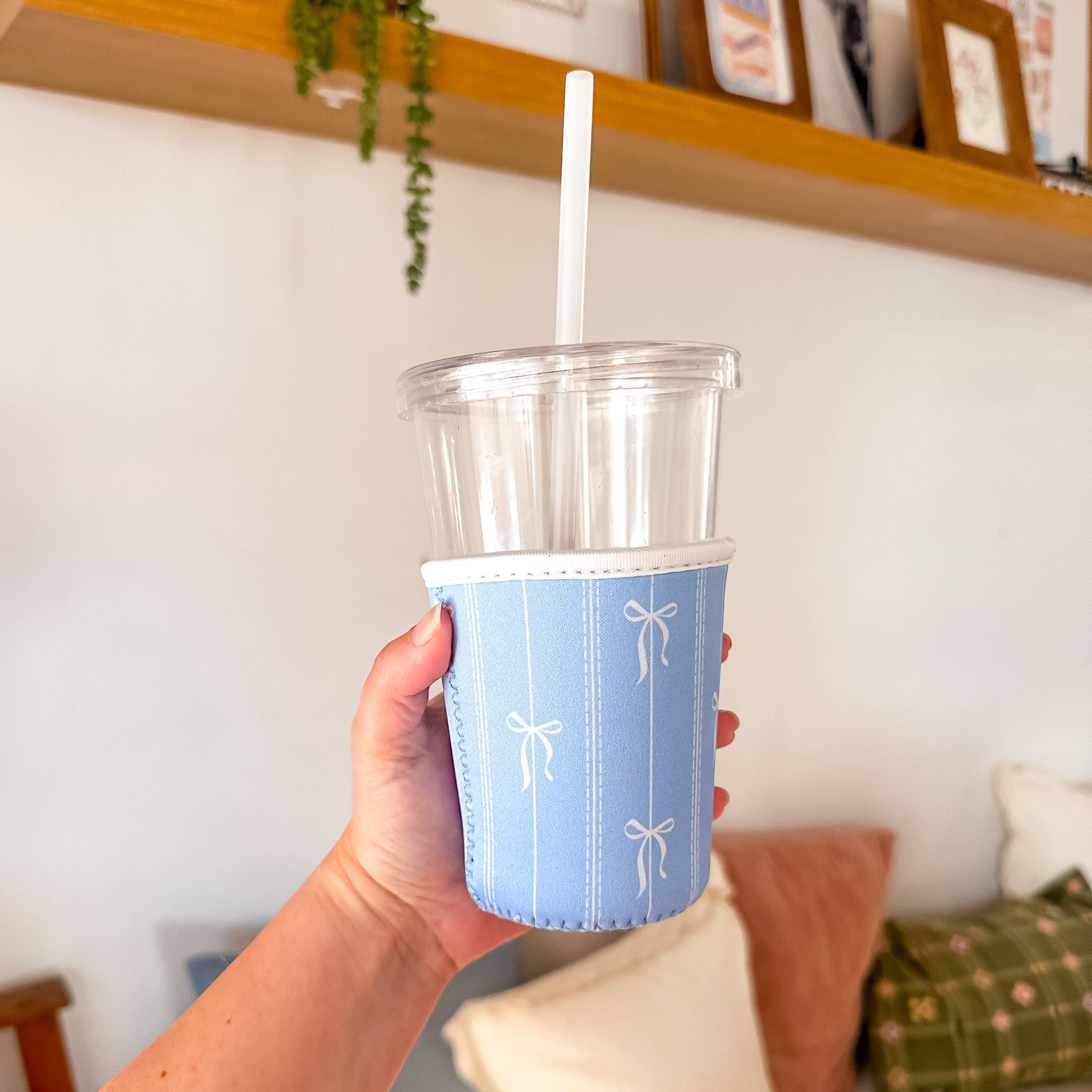 Bluebell Bows Cup Coozie | Iced Coffee Sleeve: Small