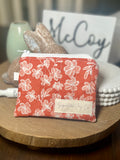 Terracotta Bloom Keychain Wallet | Quilted Floral Wallet