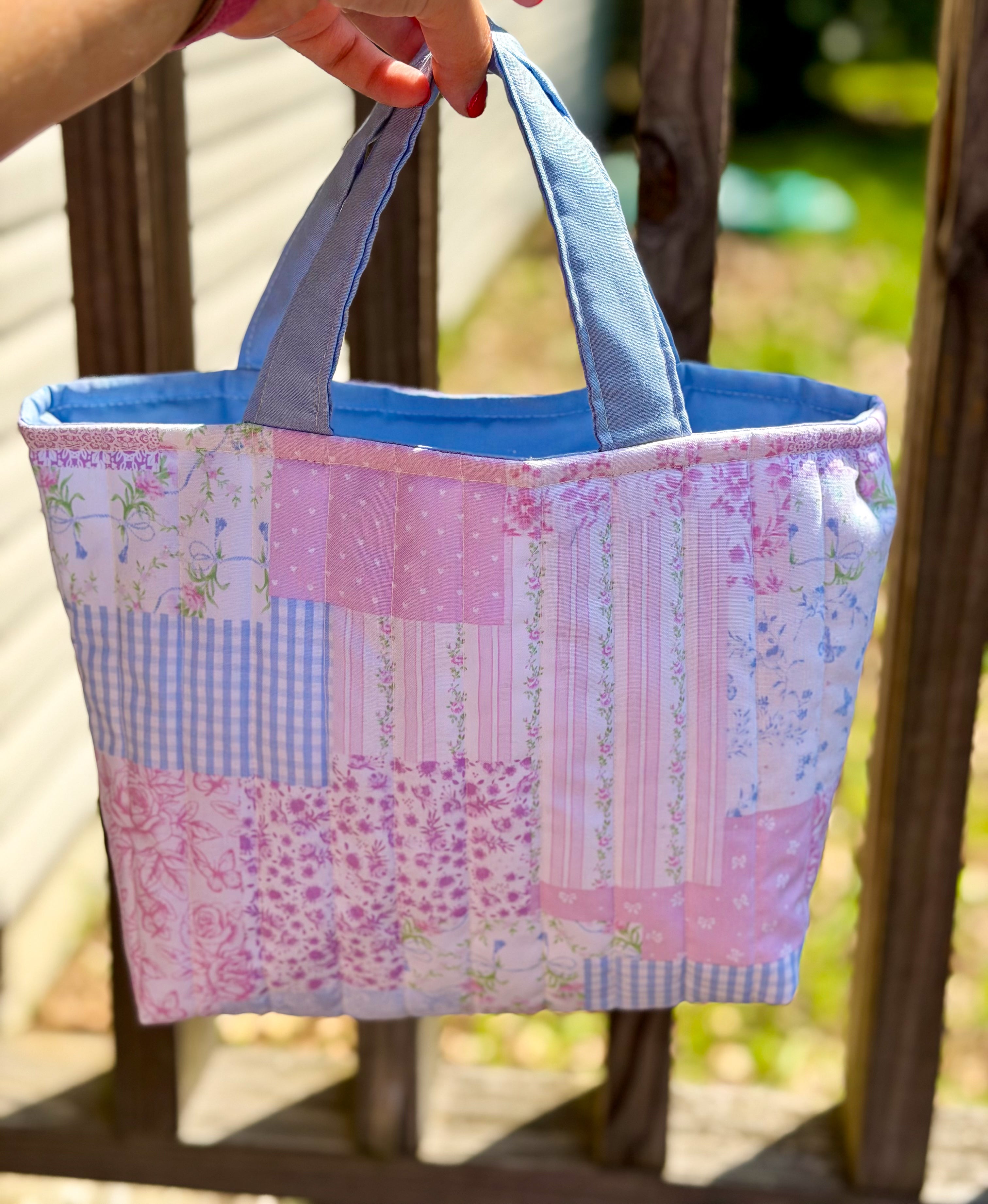 Pink Cottage Quilt Bible Tote