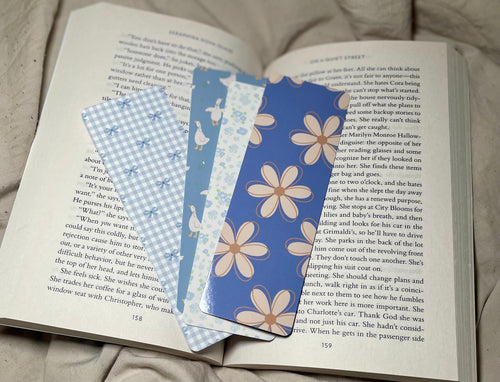 Blue Bows - SJC Laminated Bookmark