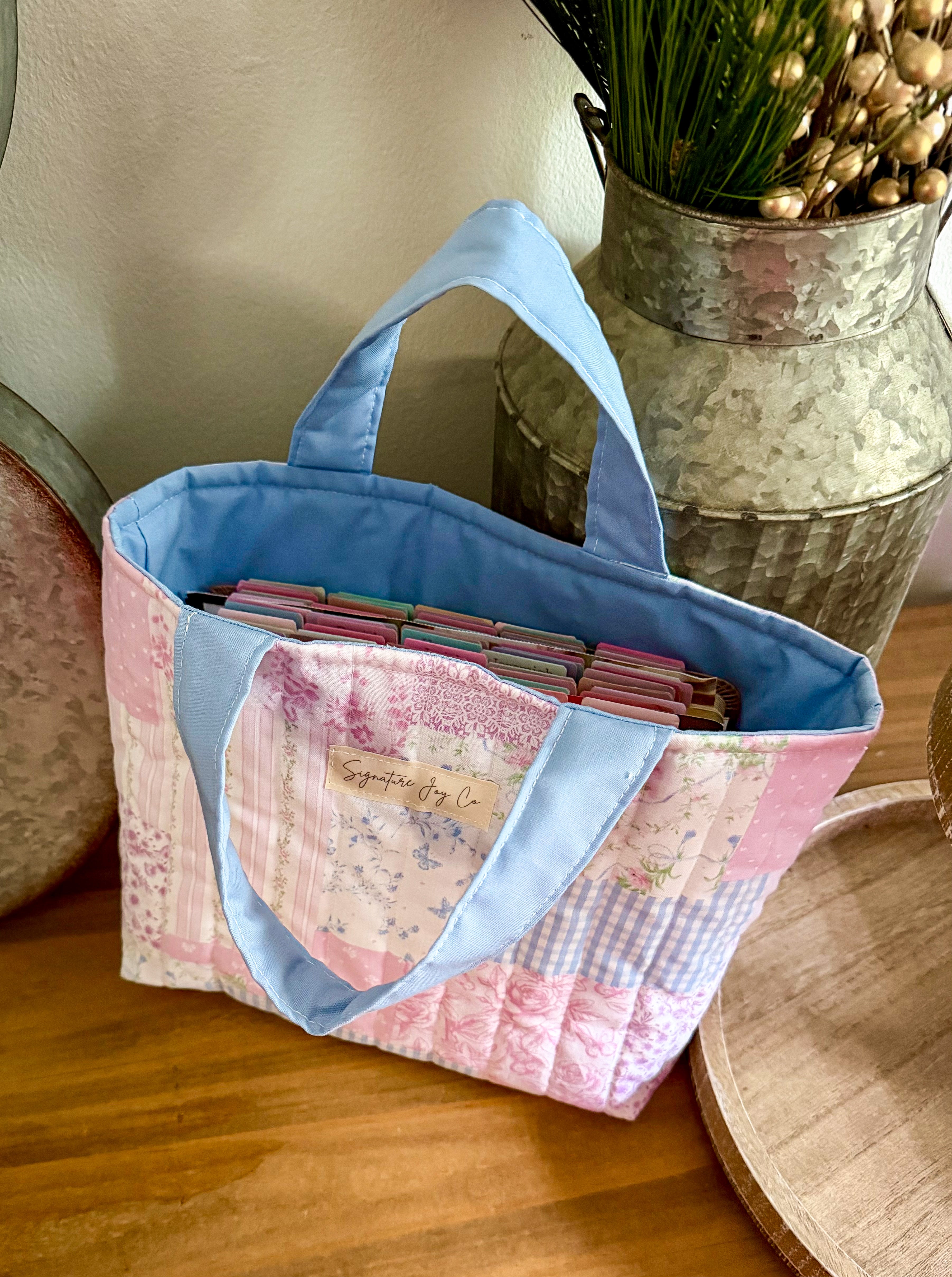 Pink Cottage Quilt Bible Tote