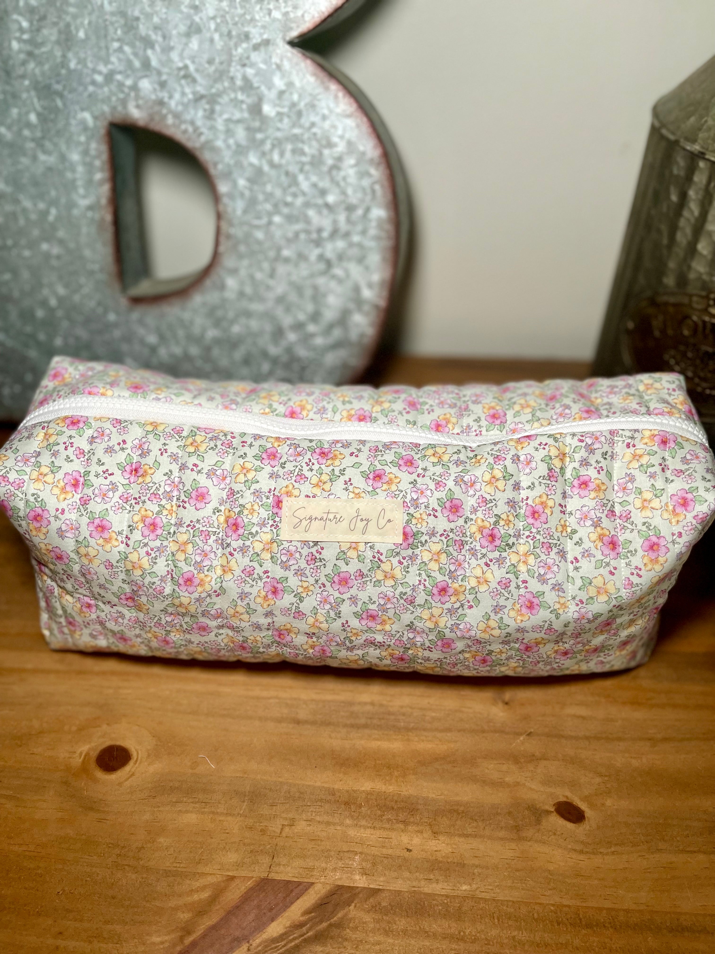 Bloom & Blush Quilted Hair Tools Bag | Travel Hot Tools Case