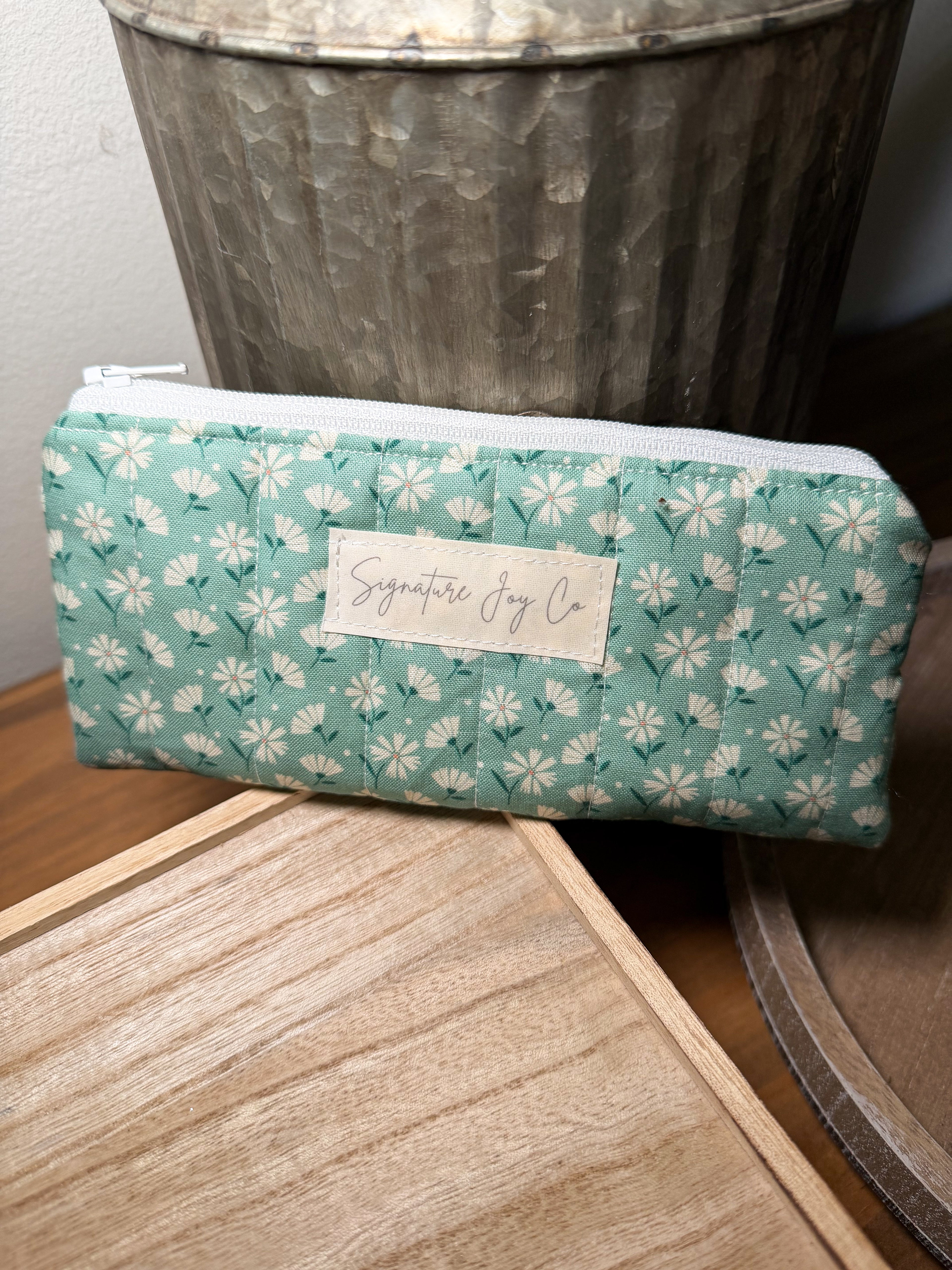 Meadow Mint Pencil + Glasses Case