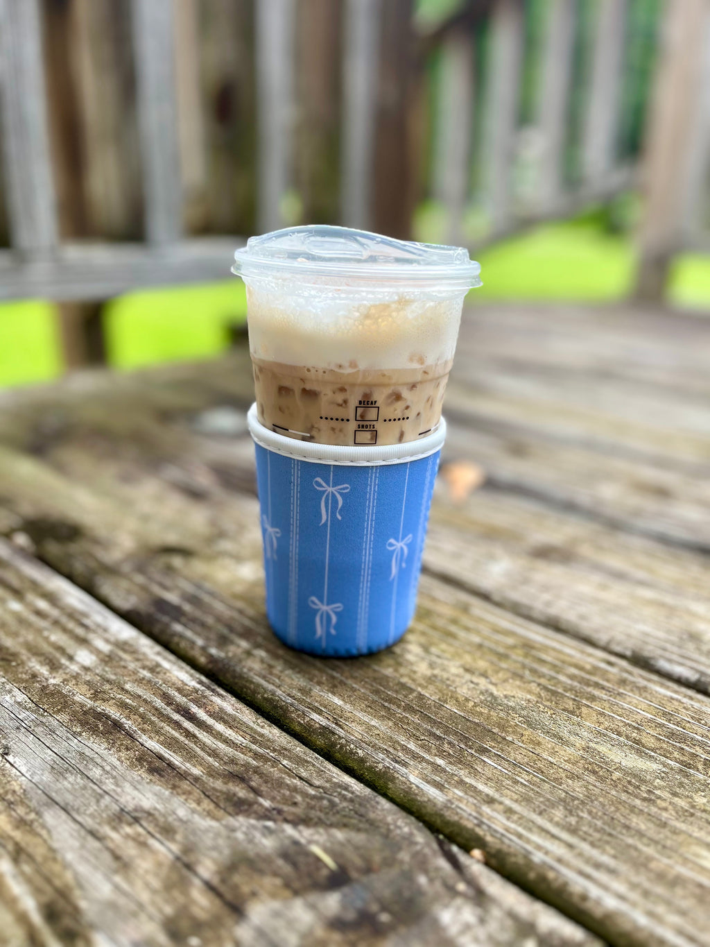 Bluebell Bows Cup Coozie | Iced Coffee Sleeve: Small