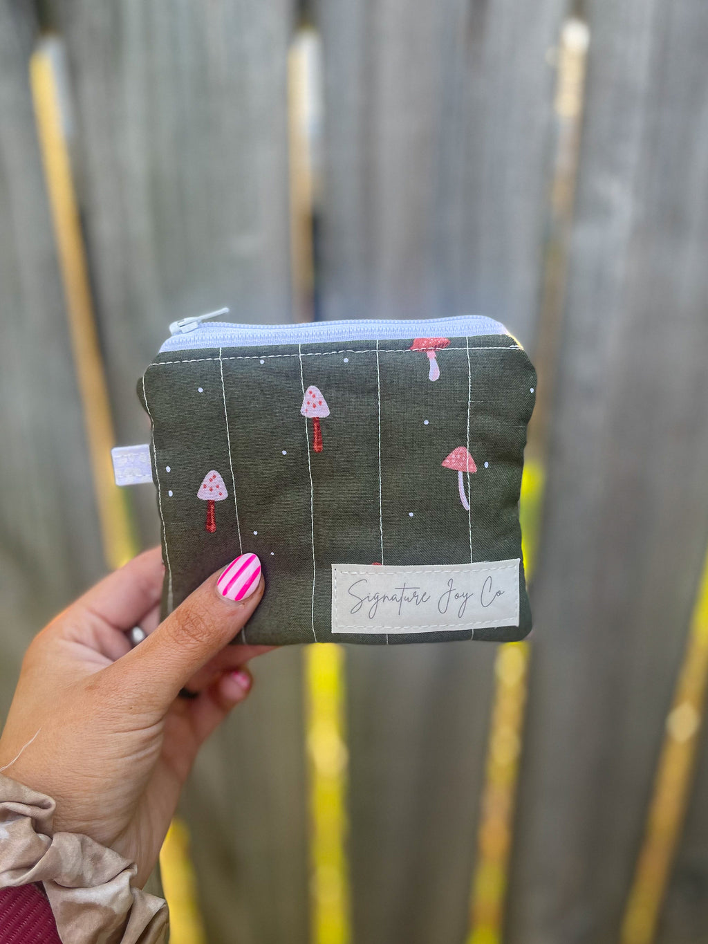 Mushroom Meadow Wristlet Wallet Duo