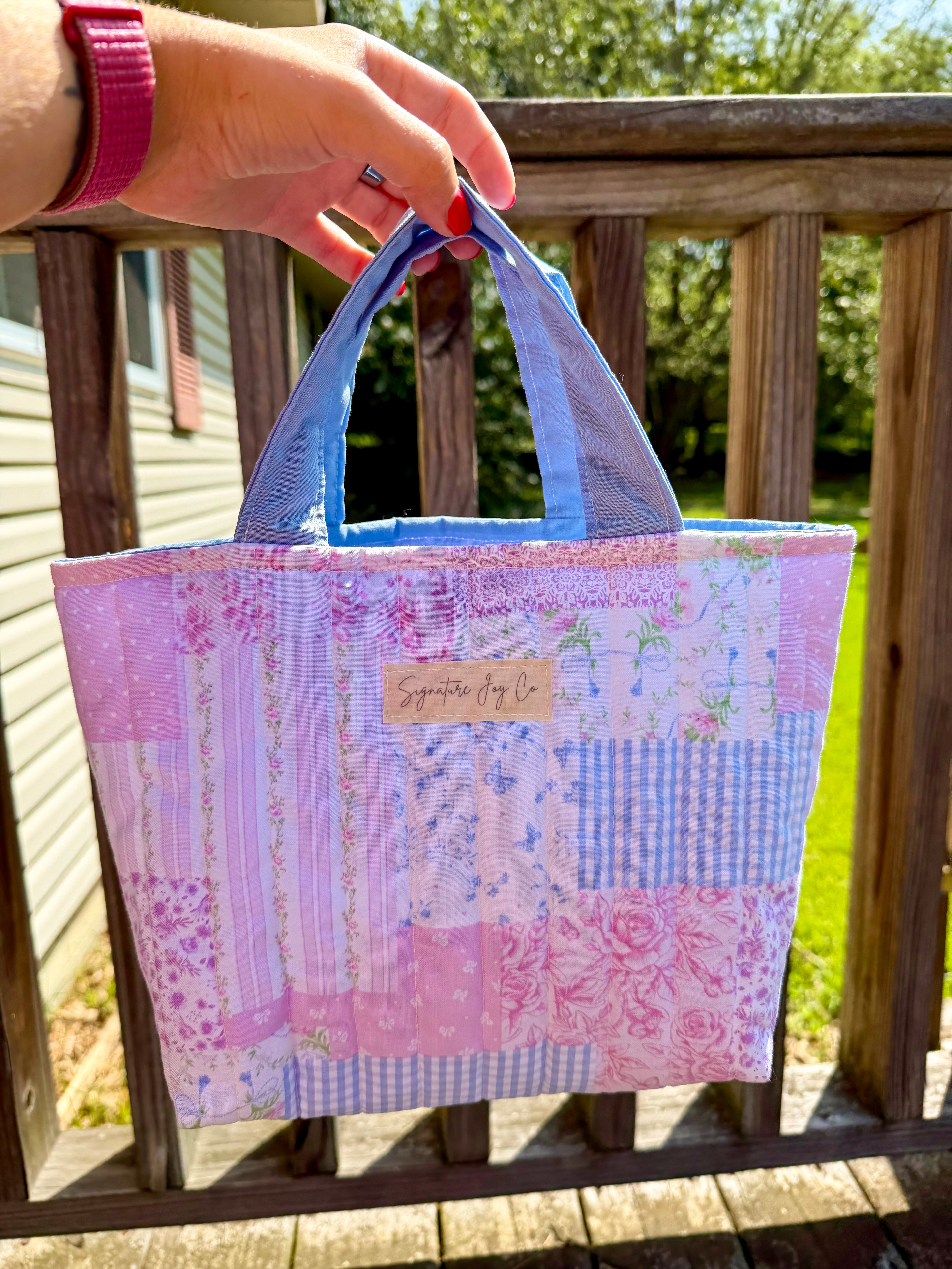 Pink Cottage Quilt Bible Tote