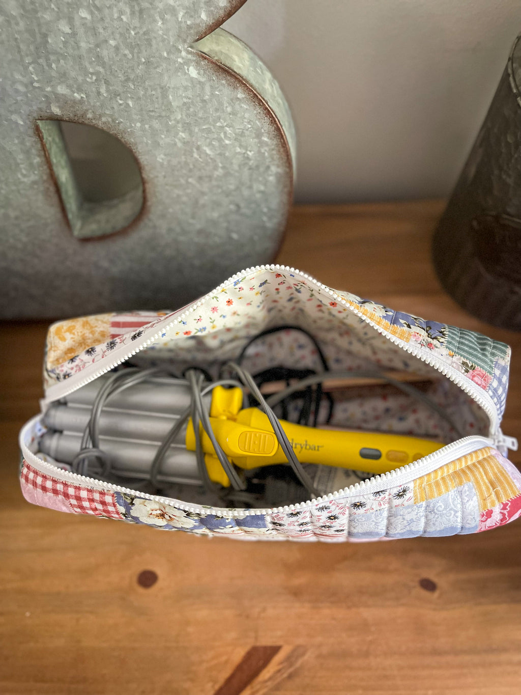 Sage Garden Quilted Hair Tools Bag