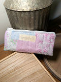 Pink Cottage Quilt Pencil + Glasses Case