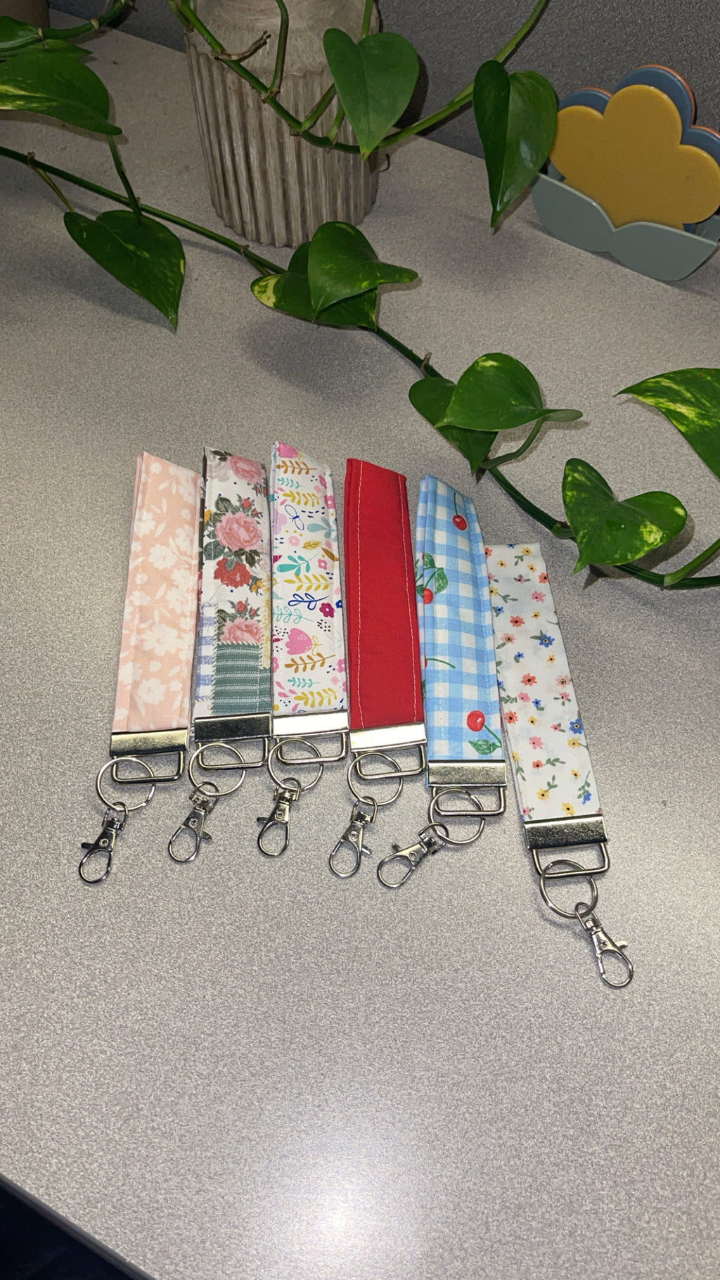 Fabric Wristlet Keychain | Handmade Key Fob