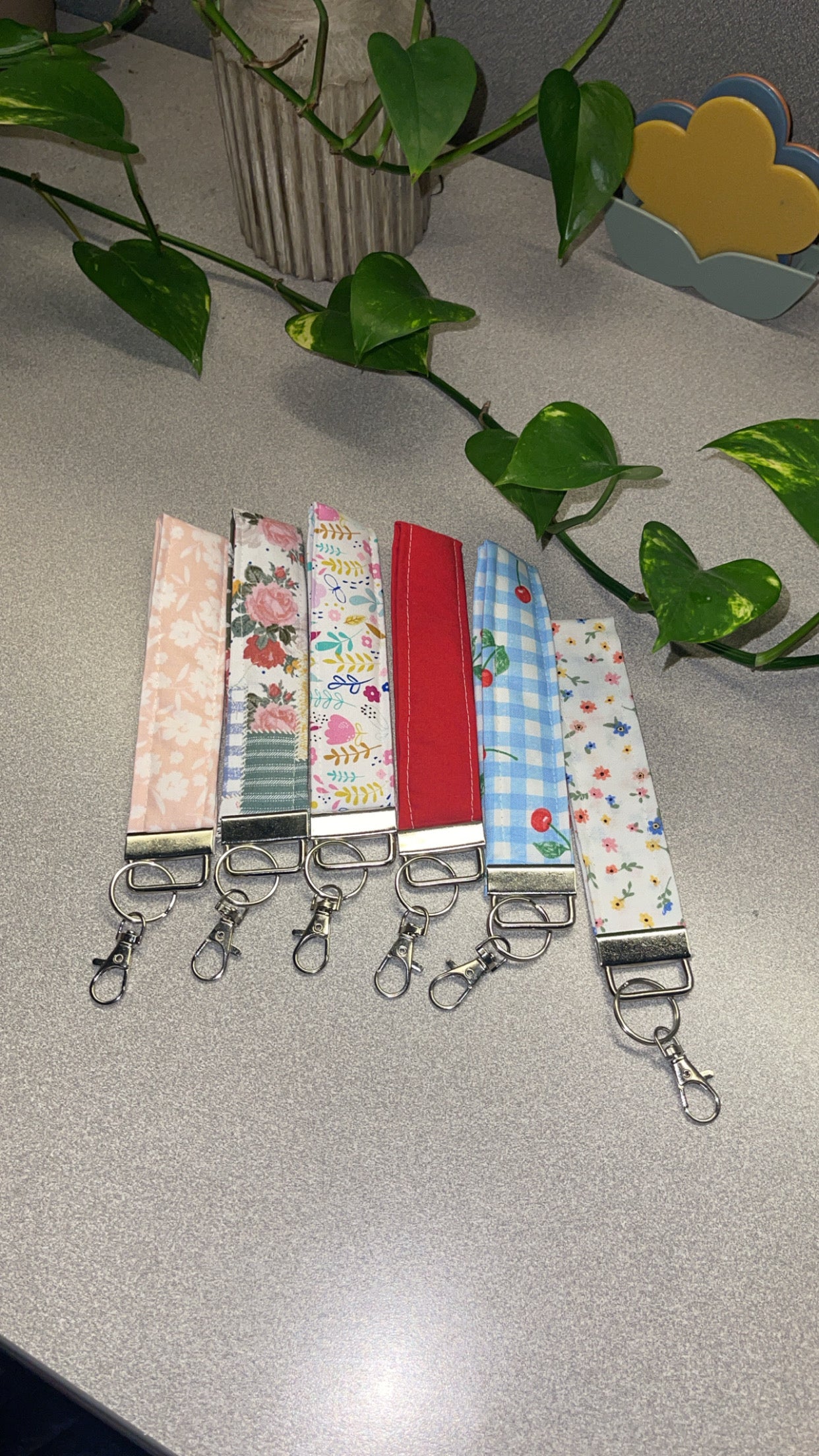 Fabric Wristlet Keychain | Handmade Key Fob