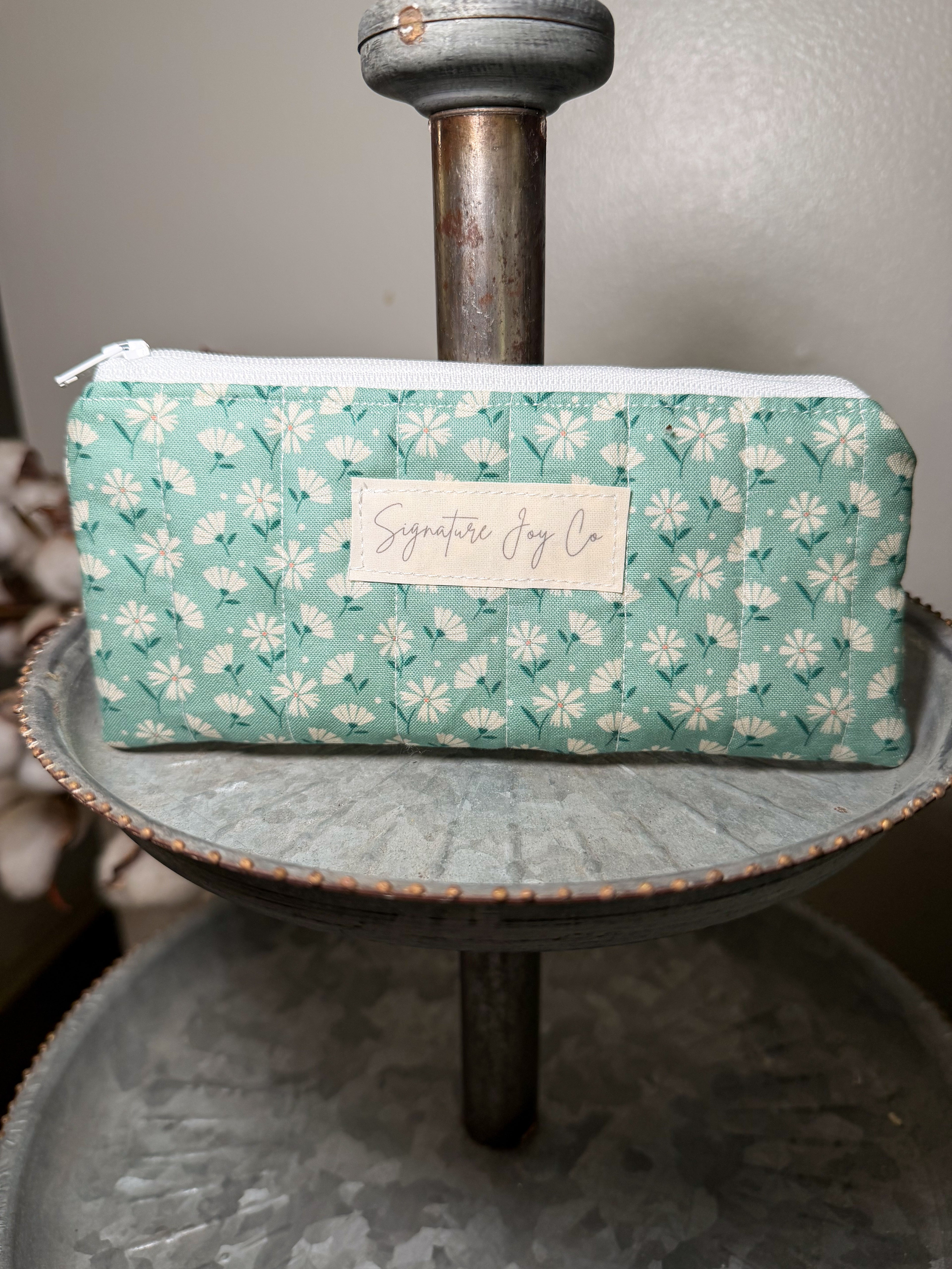 Meadow Mint Pencil + Glasses Case