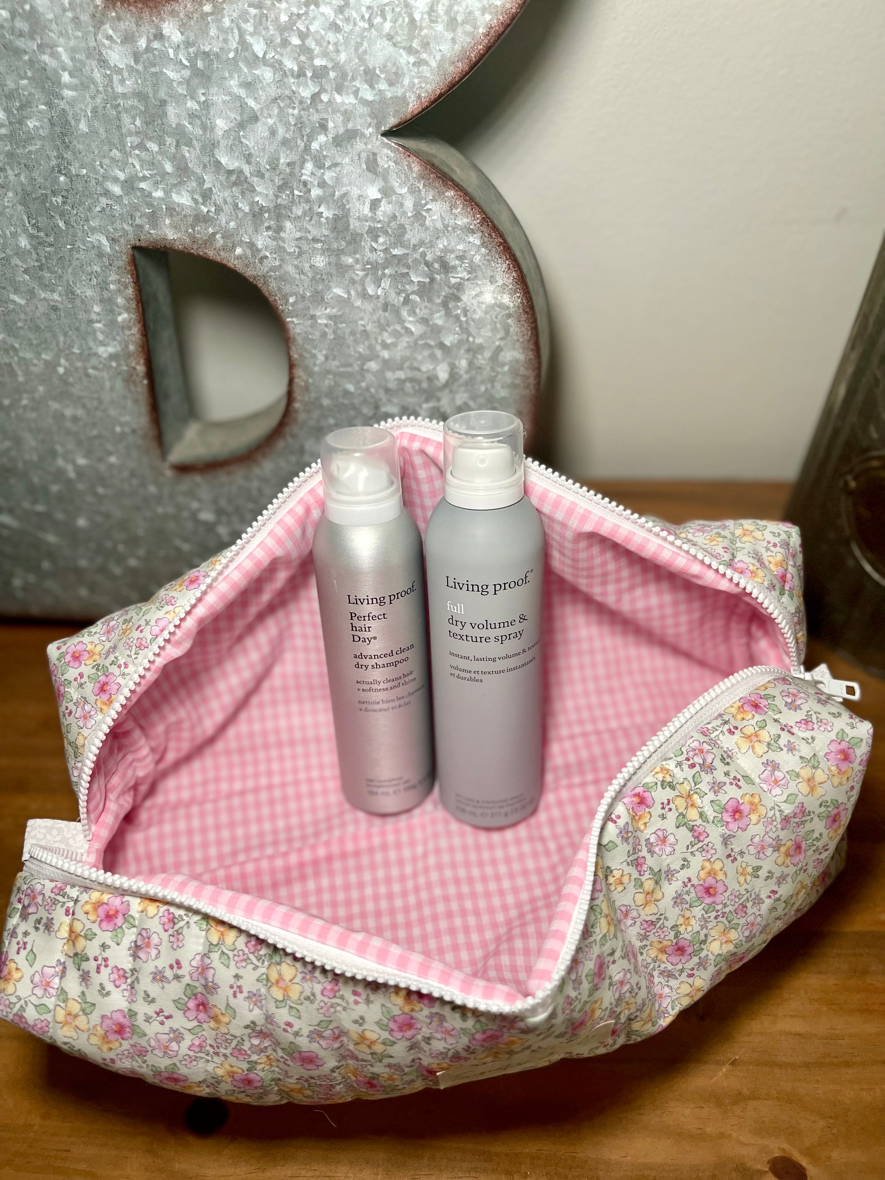 Bloom & Blush Quilted Hair Tools Bag | Travel Hot Tools Case