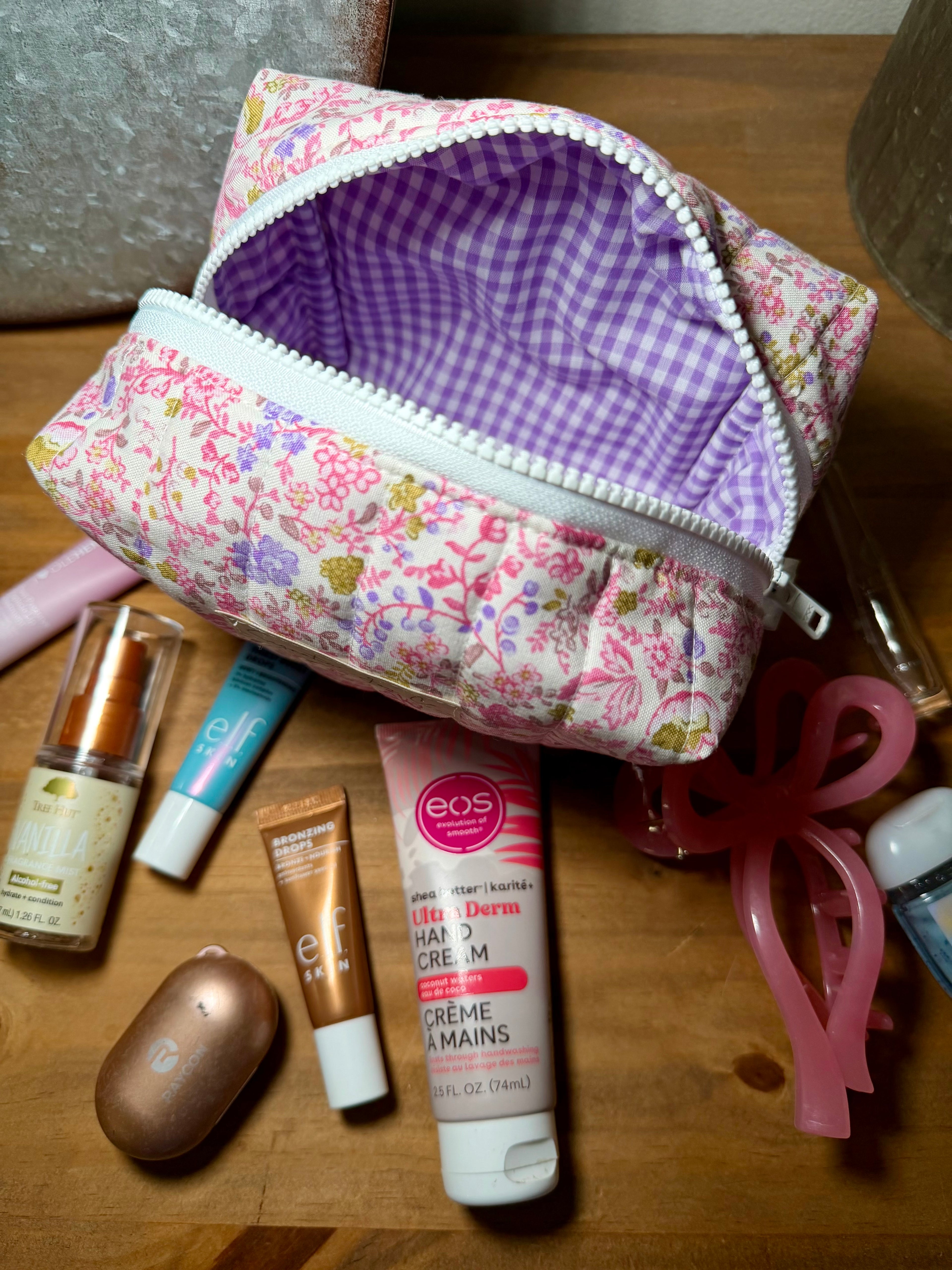 Pink Garden Party Mini Makeup Bag