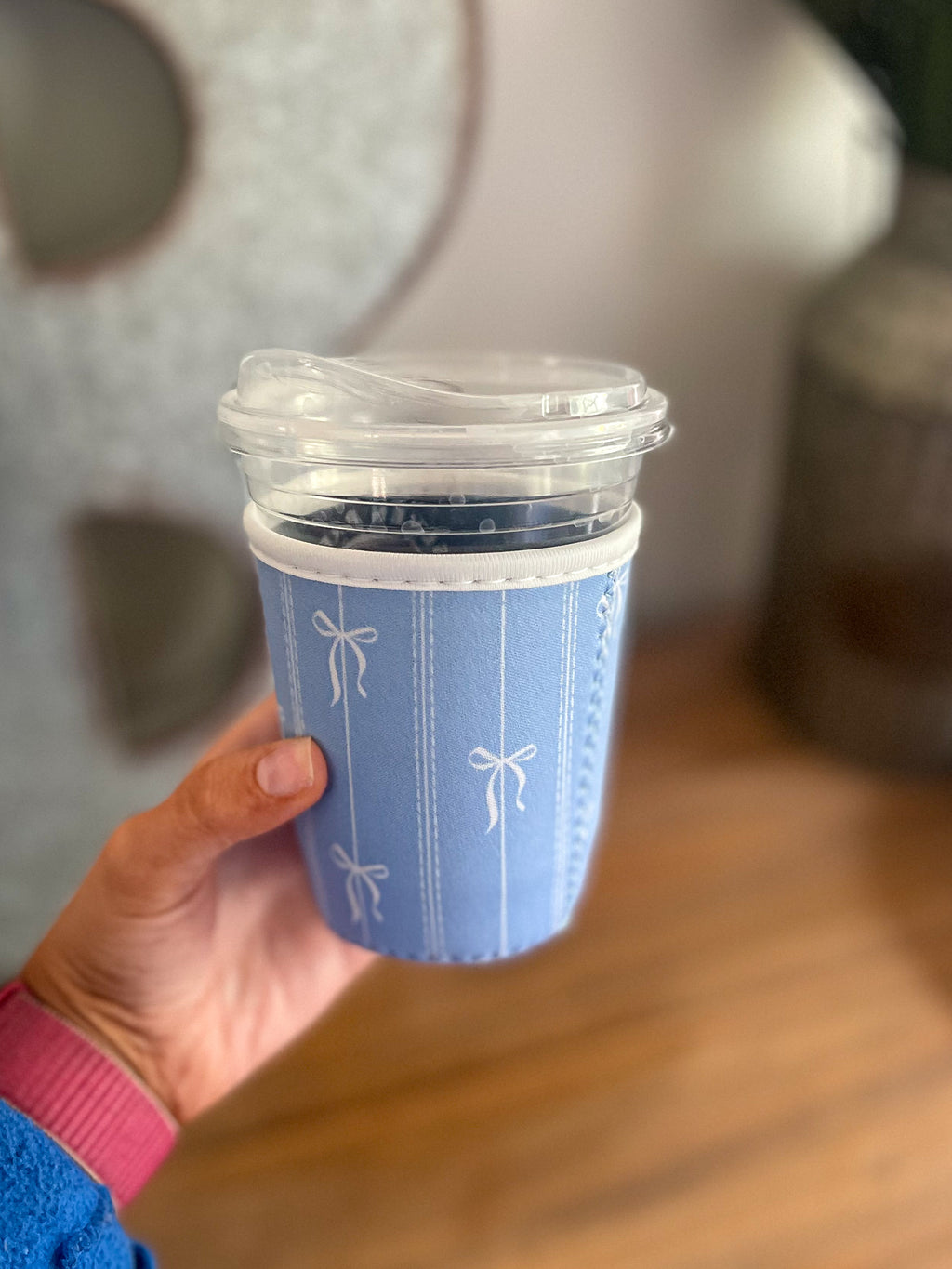 Bluebell Bows Cup Coozie | Iced Coffee Sleeve: Small