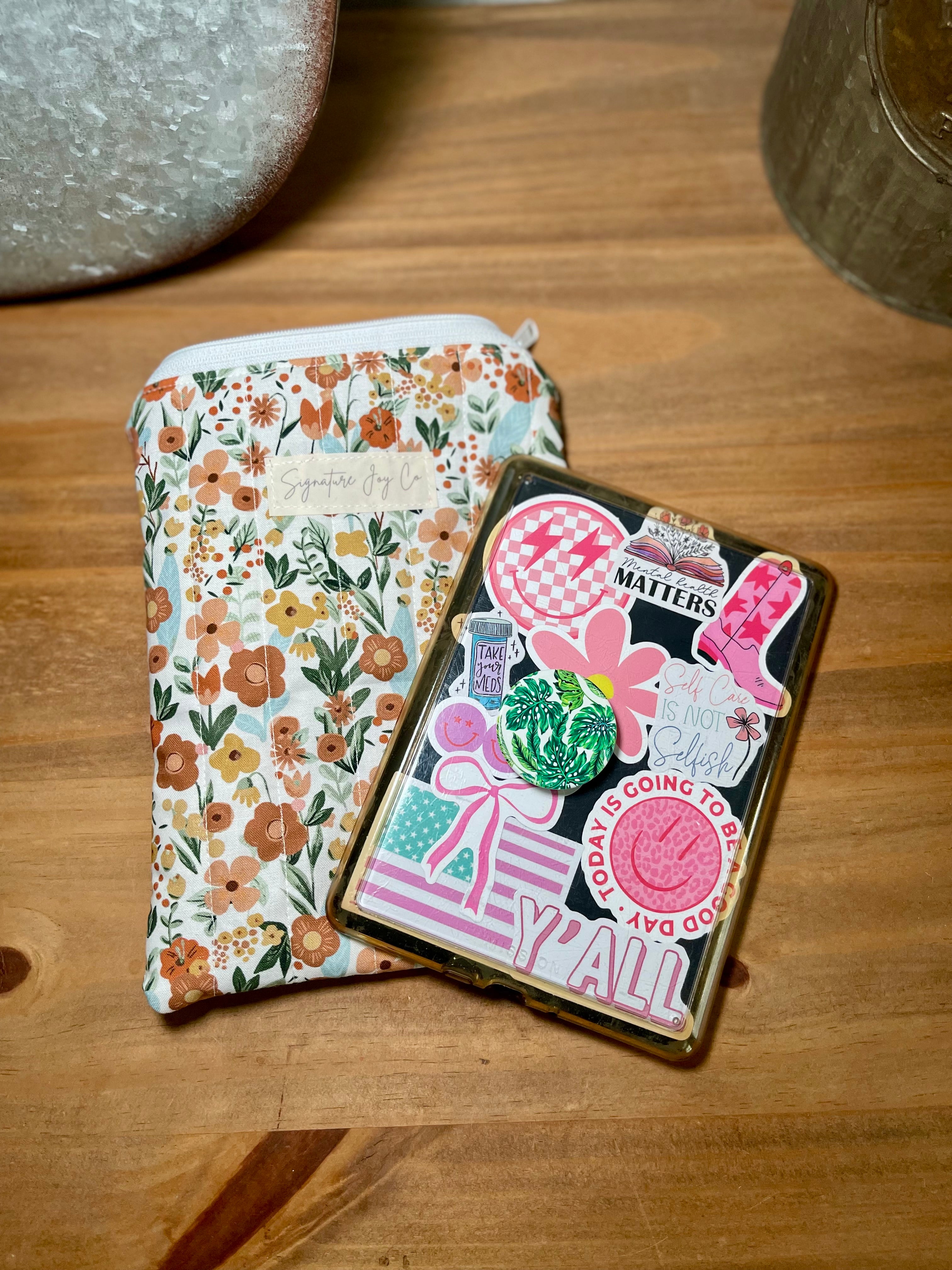 Golden Meadow Kindle Sleeve | Quilted Kindle Case | Padded E-Reader Sleeve