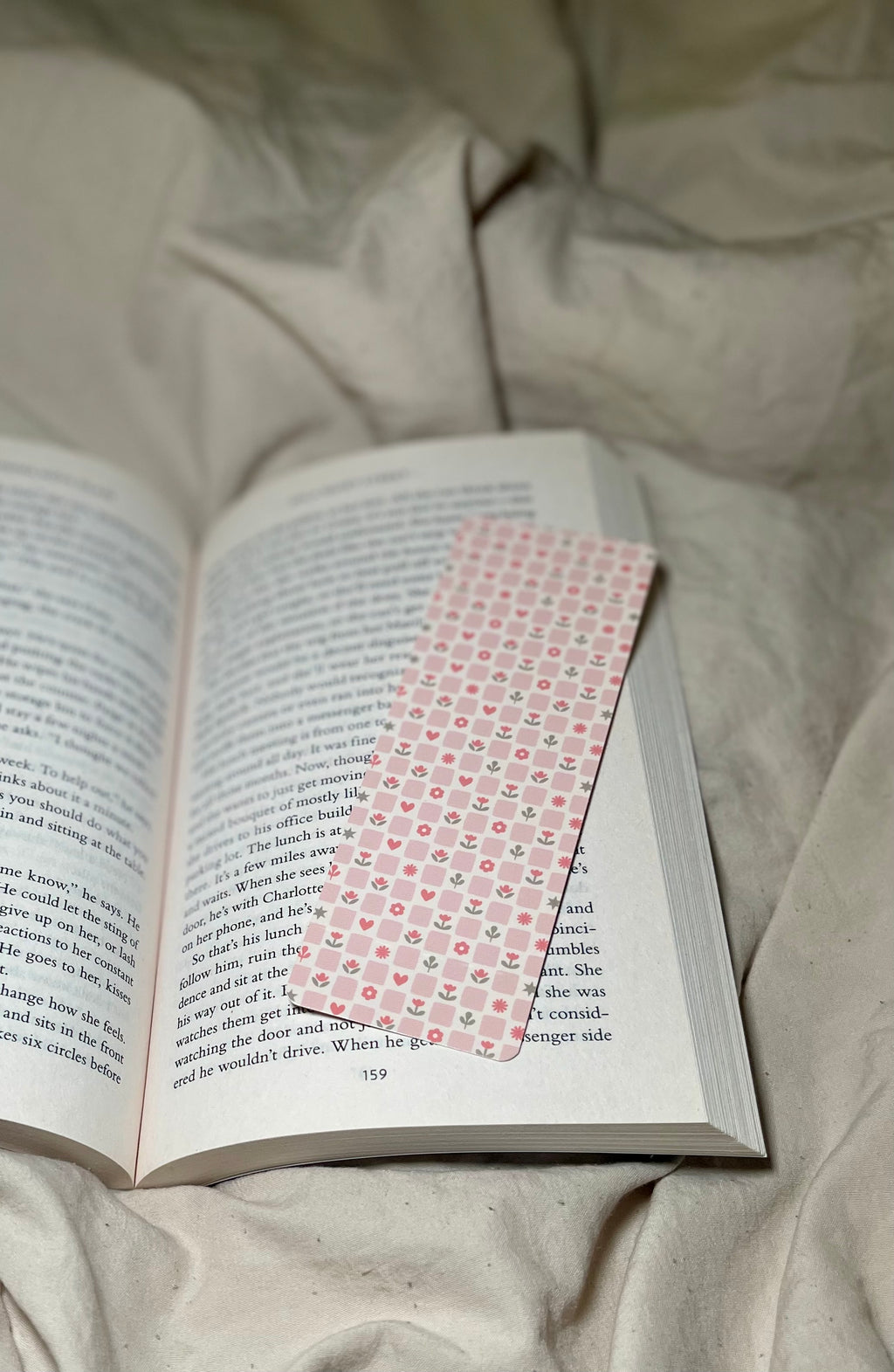 Pink Blooms - SJC Laminated Bookmark