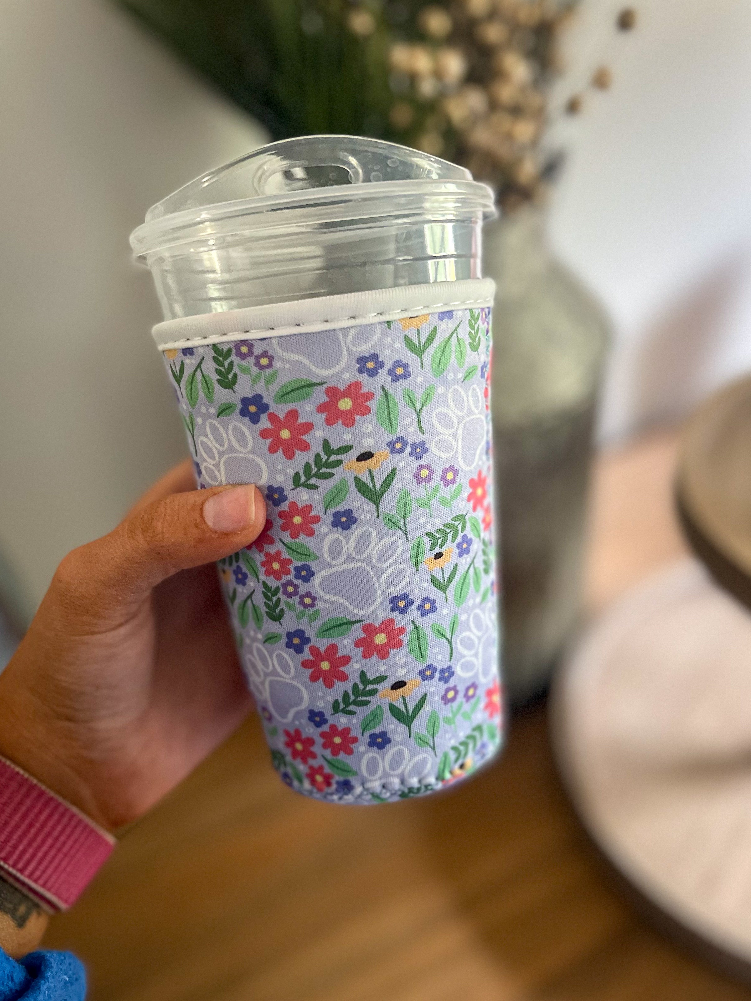 Paws & Petals Cup Coozie | Iced Coffee Sleeve: Medium (20-24oz)