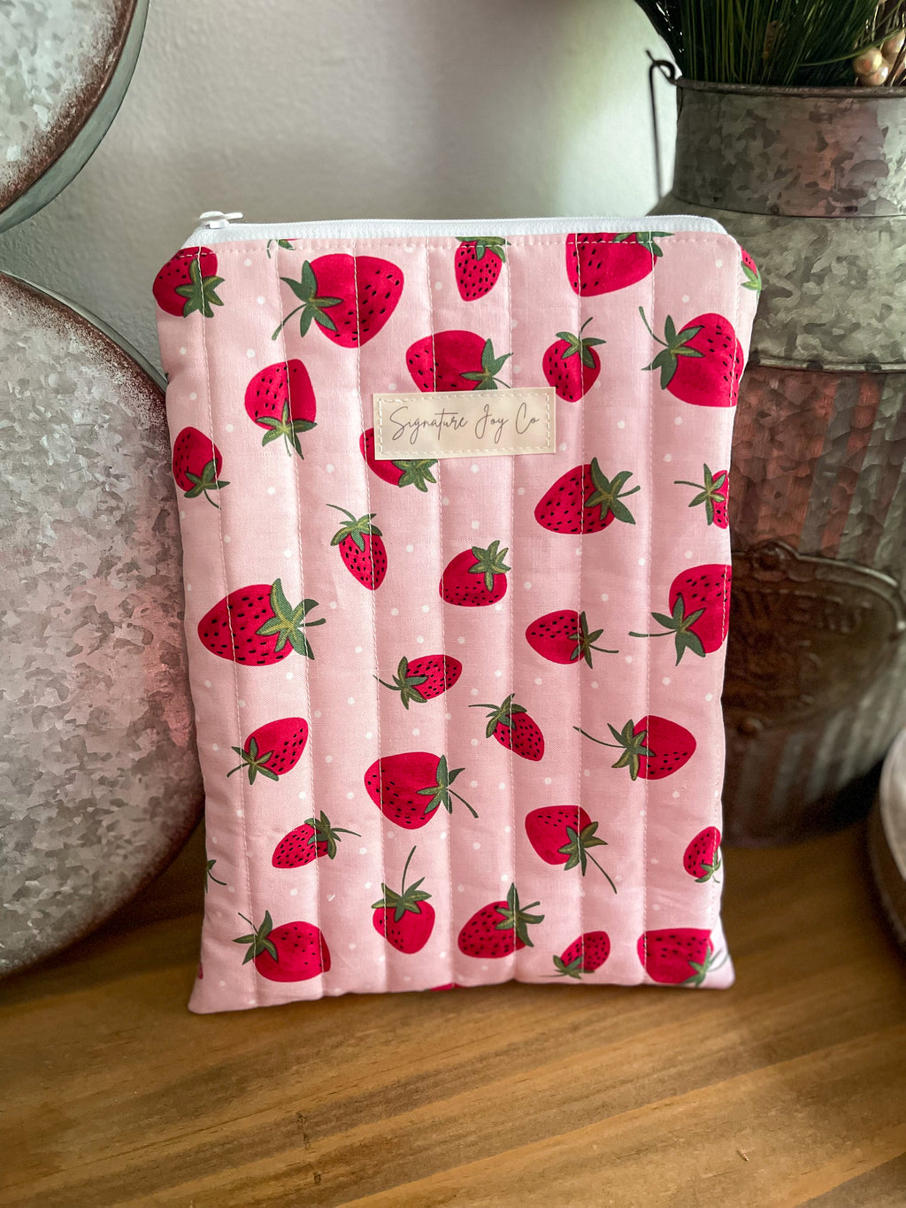 Berry Sweet Quilted Book Sleeve