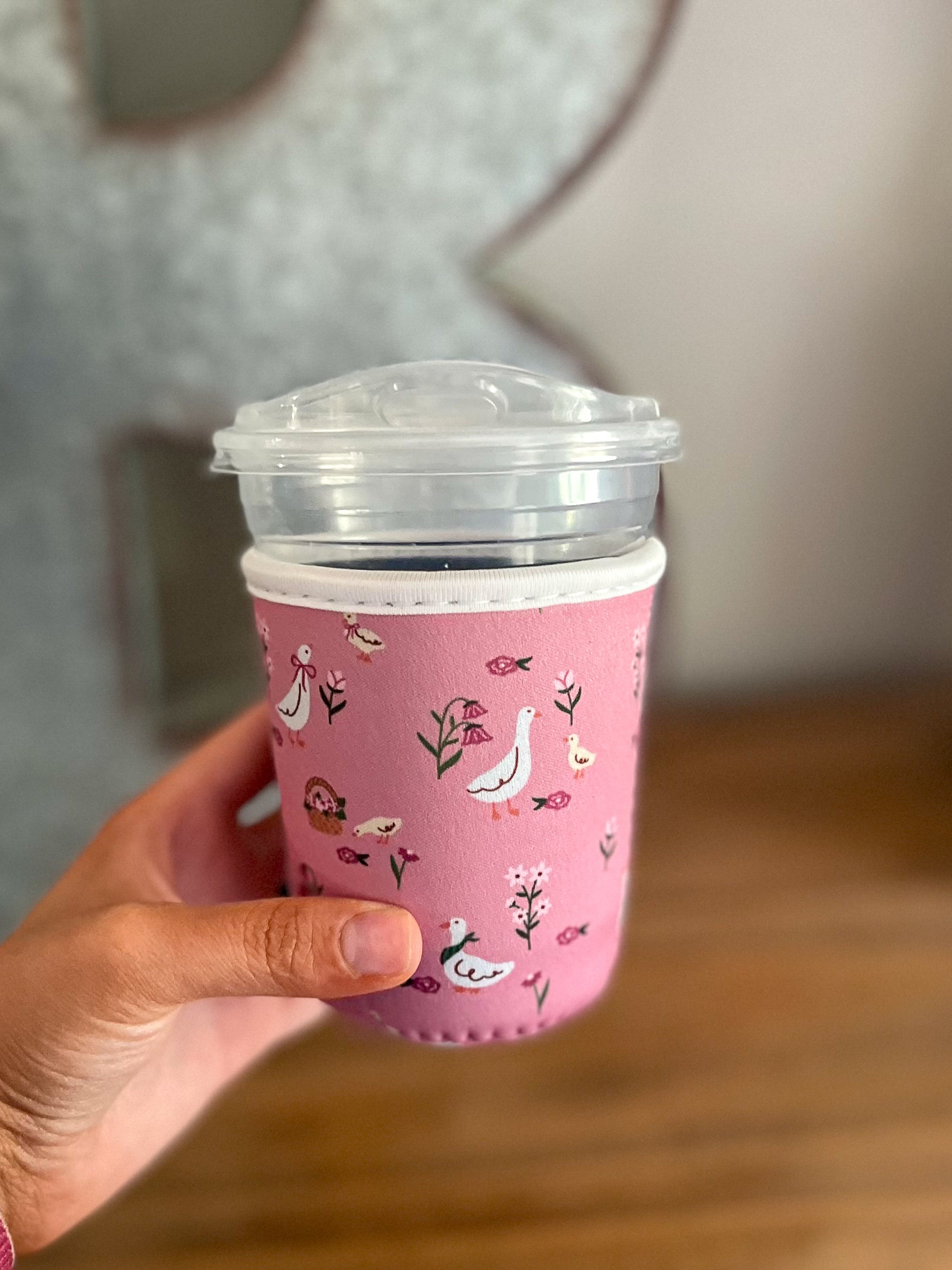 Cottage Geese Cup Coozie | Iced Coffee Sleeve: Small (16-20oz)