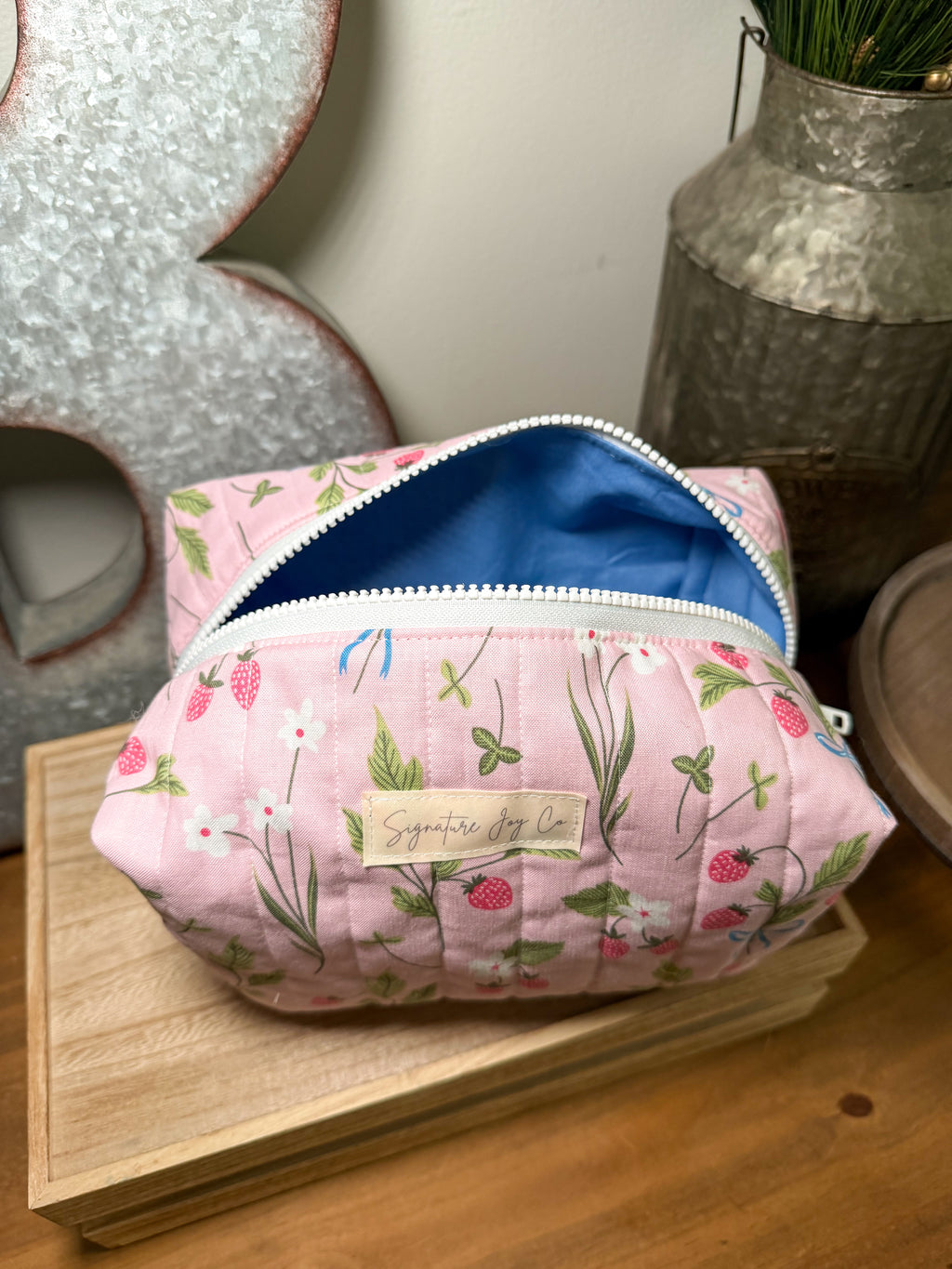 Strawberry Fields Signature Makeup Bag