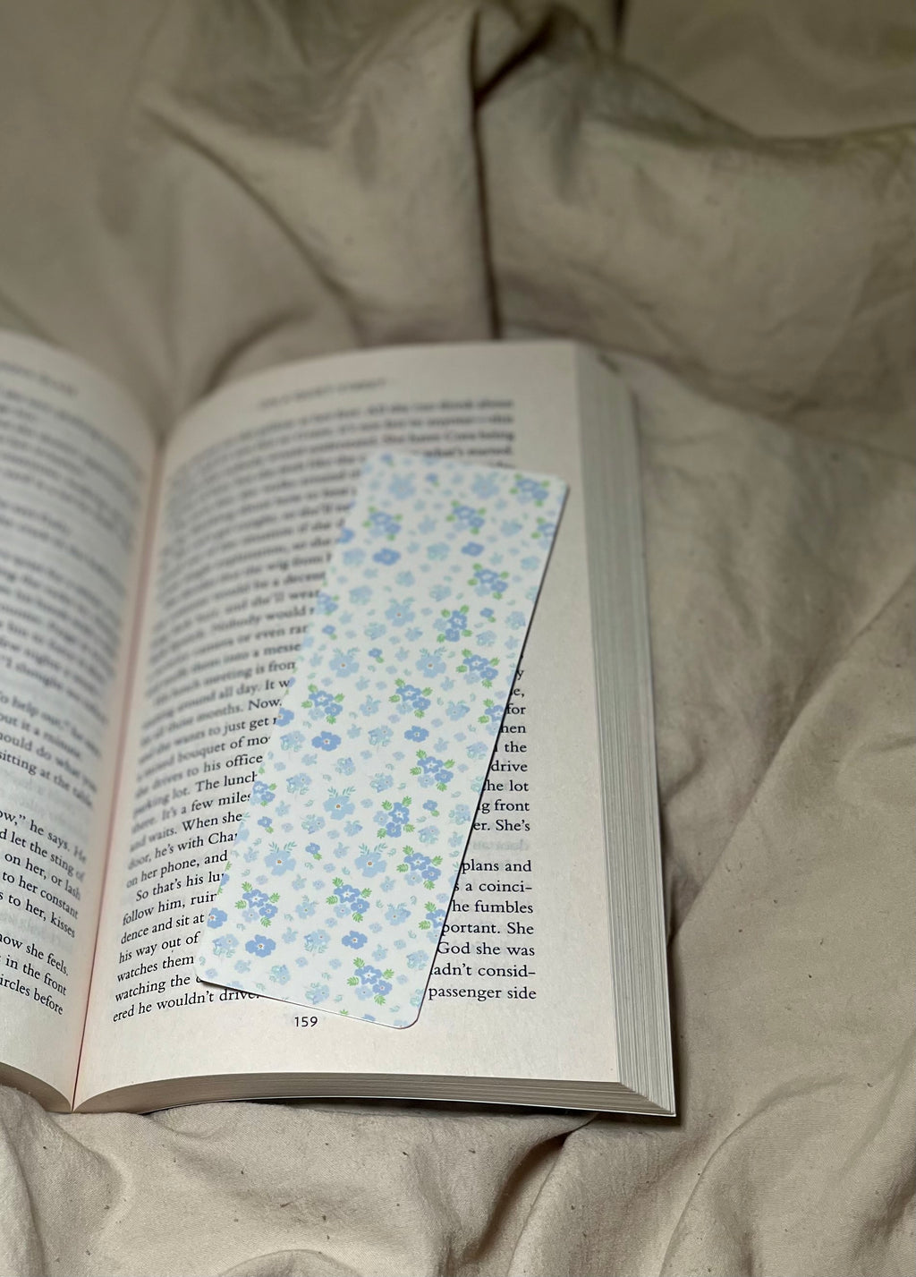 Light Blue Florals - SJC Laminated Bookmark