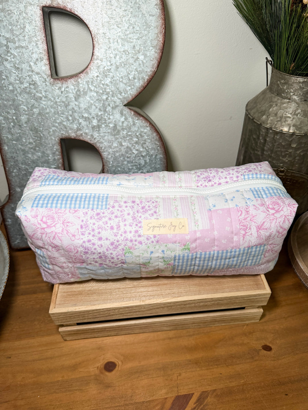 Pink Cottage Quilt Hair Tools Bag