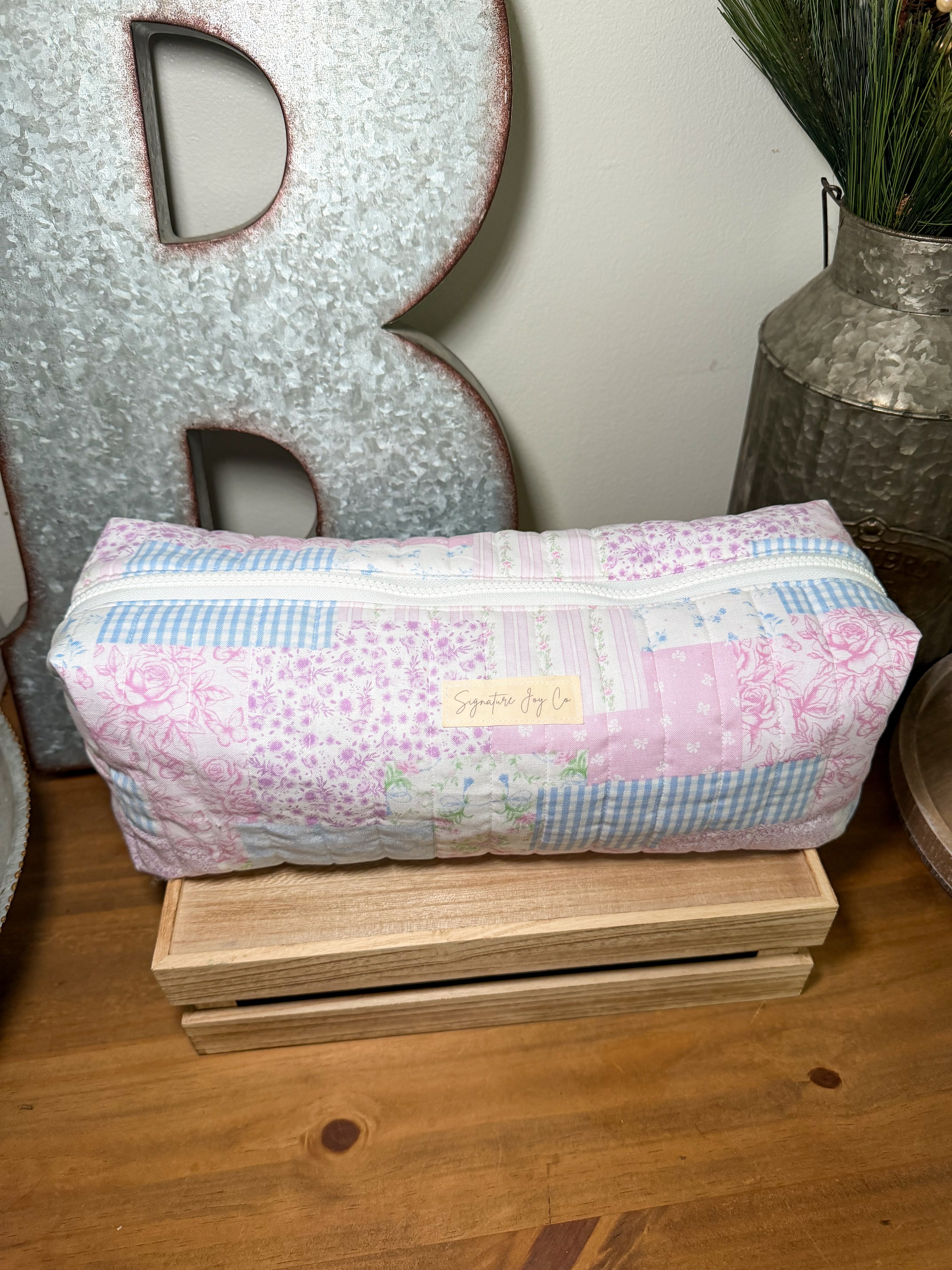 Pink Cottage Quilt Hair Tools Bag